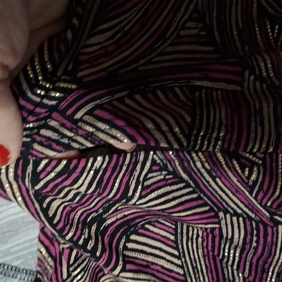 KASPER Gold and Purple Blouse Size L - Picture 2 of 6